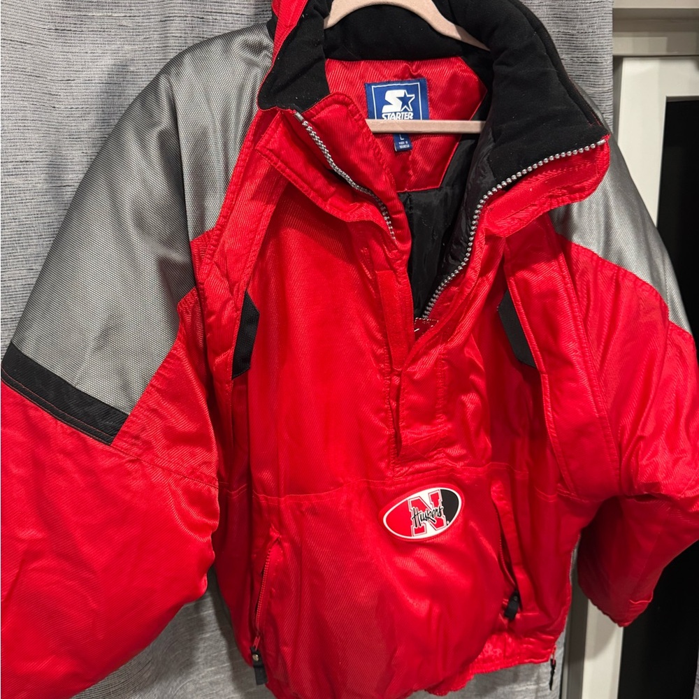 STARTER Red and Gray Puffer Jacket